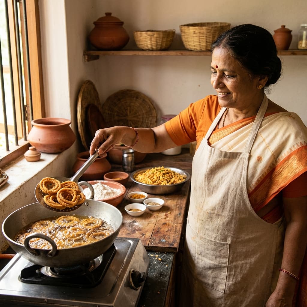 Mom preparing ingredients